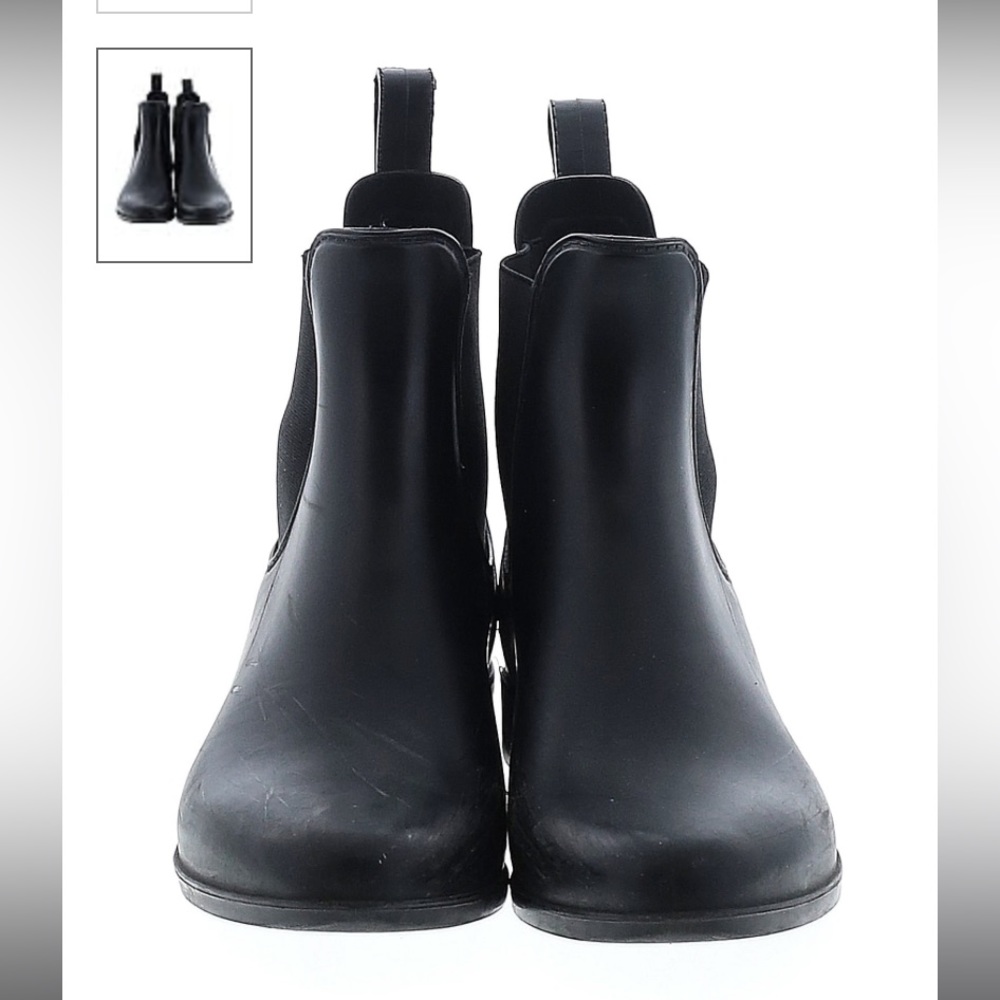 Jcrew black short Chelsea rain boots size 8